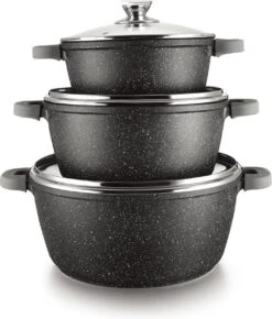 Cheffinger Steelpan Set 6-delig - 20-24-28cm - Zwart -Thuiskeuken 1023x1200 1