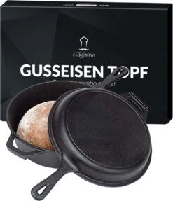 Chefarone Gietijzeren Pan - 2-in-1 Braadpan Inclusief Deksel - Geschikt Voor Alle Warmtebronnen -Thuiskeuken 1034x1200 1