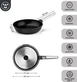 Westinghouse Pannenset - Performance Series Koekenpan 24cm + Koekenpan 28cm - Zwart - Koekenpannenset - Geschikt Voor Alle Warmtebronnen Inclusief Inductie -Thuiskeuken 1120x1200 4