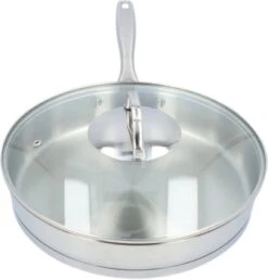4goodz Dubbelwandige RVS Hapjespan Met Deksel 28 Cm - Zilver -Thuiskeuken 1148x1200
