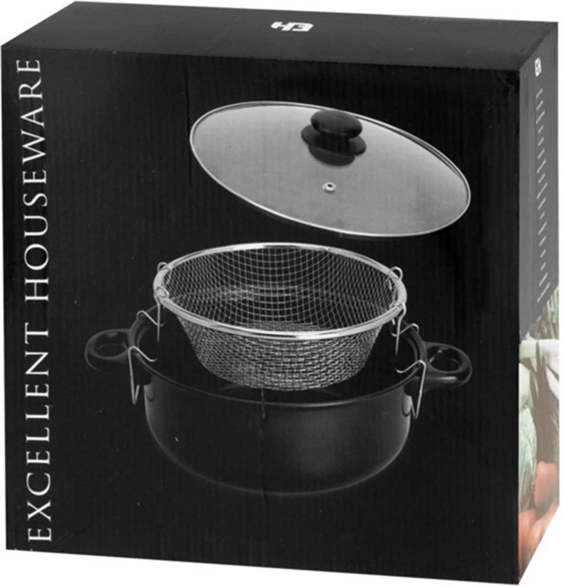 Excellent Houseware Frituurpan Met Glazen Deksel Ø26cm 4 Excellent Houseware Frituurpan Met Glazen Deksel Ø26cm - Afbeelding 2