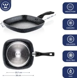 Westinghouse Grillpan - Ø 28 Cm - Zwart Marmer - Geschikt Voor Alle Warmtebronnen Inclusief Inductie - Steakpan Met Antiaanbaklaag- Aluminium 10 Westinghouse Grillpan - Ø 28 Cm - Zwart Marmer - Geschikt Voor Alle Warmtebronnen Inclusief Inductie - Steakpan Met Antiaanbaklaag- Aluminium -Thuiskeuken 1176x1200 7