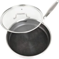 Honingraat Heavy Duty Anti-aanbak Koekenpan - Steelpan - Wok - Met Deksel 30 Cm - Gas - Elektrisch - Inductie - Oven -Thuiskeuken 1179x1200 1