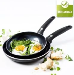 GreenPan Cambridge Koekenpannenset Ø 24cm + Ø 28cm - Zwart - Inductie - PFAS-vrij -Thuiskeuken 1179x1200