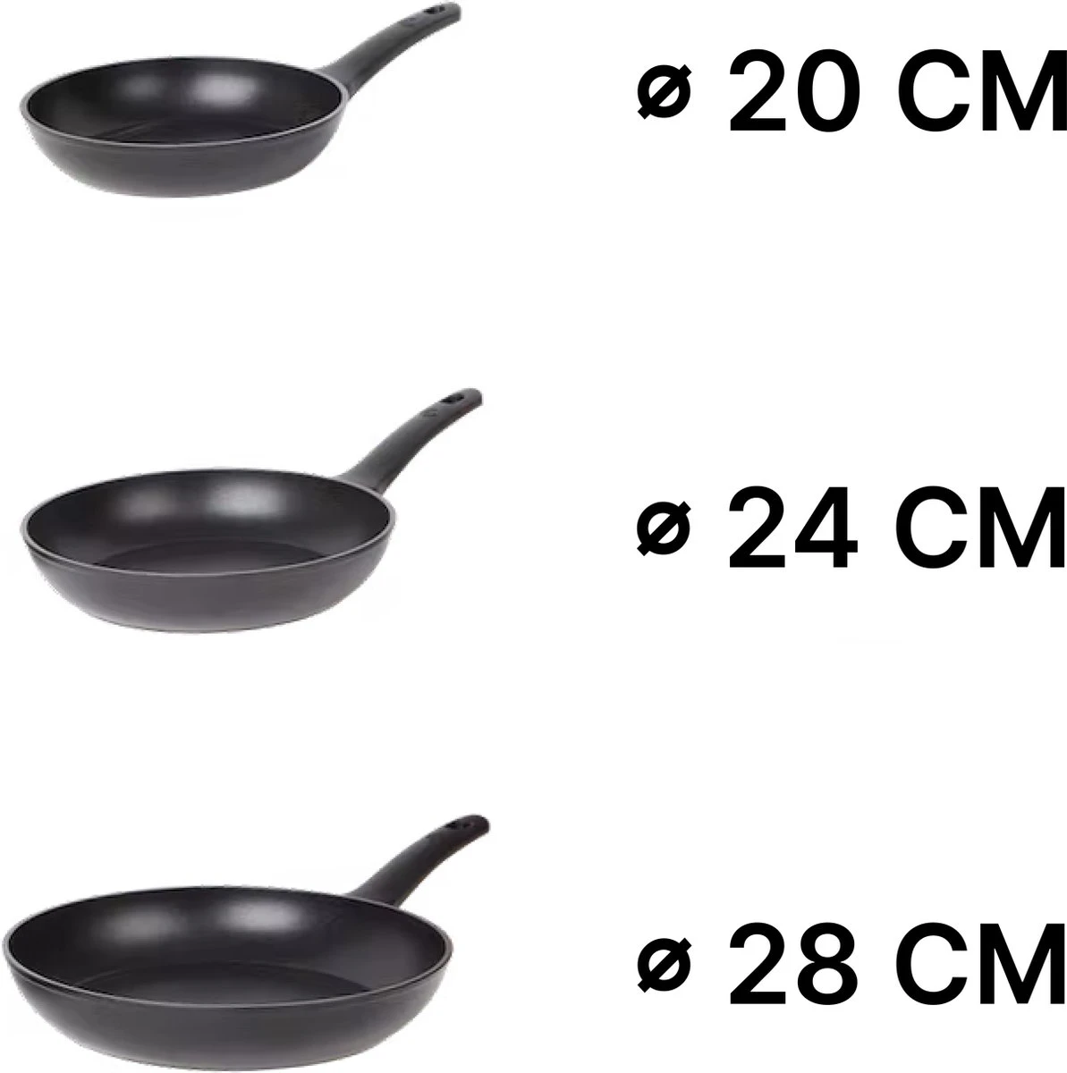 Masterchef Koekenpannen | 3-Delige Koekenpannenset | Inclusief 3 Inclusief Signature Collection Masterchef Messen | Ø 20, 24 En 28 Cm | Geschikt Voor Verschillende Warmtebronnen | Inductie, Elektrisch, Gas En Keramisch Pannenset | Vrij Van PFOA 5 Masterchef Koekenpannen | 3-Delige Koekenpannenset | Inclusief 3 Inclusief Signature Collection Masterchef Messen | Ø 20, 24 En 28 Cm | Geschikt Voor Verschillende Warmtebronnen | Inductie, Elektrisch, Gas En Keramisch Pannenset | Vrij Van PFOA - Afbeelding 3