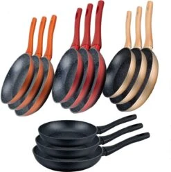 Koekenpannenset 3-delig (zwart) Marmeren Coating -Thuiskeuken 1196x1200 3