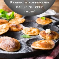 IRONO Poffertjespan Set - Incl. Doseerfles, Kwast En Vork - Poffertjespan Inductie En Electrisch - Poffertjesmaker 19 Poffertjes - Poffertjes Maken - Spuitfles - Cadeau Voor Mannen En Vrouwen -Thuiskeuken 1198x1200 19