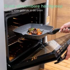 Coninx Grillpan 28CM - Steakpan - Afneembare Handgreep - PFAS-vrij - Grijs -Thuiskeuken 1198x1200 32