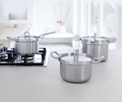 BK Q-linair Master RVS Pannenset - 5-delig - Veilig Afgietsysteem -Thuiskeuken 1200x1008