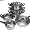 KitchenPrince 12-Delige Pannenset RVS - Pottenset - Kookpannen - Koekenpan - Steelpan - Bakpan - PFAS-Vrij - Pannenset - Pannenset Inductie - Antiaanbaklaag - Koekenpannenset -Thuiskeuken 1200x1015 1