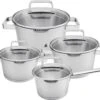 Sola Pannenset Diamond - 4 Delig - Ø 16,16,18,20 Cm - Zilver - RVS - Sandwichbodem -Thuiskeuken 1200x1027 1