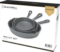 Blackwell Koekenpannenset - Gietijzer - ø 16, 20 En 25 Cm - Zonder Anti-aanbaklaag -Thuiskeuken 1200x1038