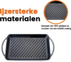 Kicinn Grillplaat - Gietijzer - Geëmailleerd - Incl. Accessoires - Ø 33 X 21.8 Cm (LxB) -Thuiskeuken 1200x1050 1