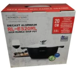 Royalty Line - Marble Soep/braadpan - Met Glazen Deksel Zwart - 20 CM. RL-BS20ML 21 Royalty Line - Marble Soep/braadpan - Met Glazen Deksel Zwart - 20 CM. RL-BS20ML -Thuiskeuken 1200x1073