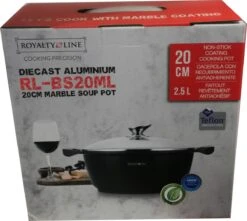 Royalty Line - Marble Soep/braadpan - Met Glazen Deksel Zwart - 20 CM. RL-BS20ML 17 Royalty Line - Marble Soep/braadpan - Met Glazen Deksel Zwart - 20 CM. RL-BS20ML -Thuiskeuken 1200x1074 1