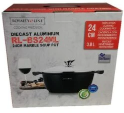 Royalty Line - Marble Soep/braadpan - Met Glazen Deksel Zwart - 24 CM. RL-BS24ML 24 Royalty Line - Marble Soep/braadpan - Met Glazen Deksel Zwart - 24 CM. RL-BS24ML -Thuiskeuken 1200x1086 2
