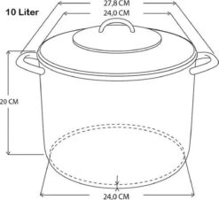 Haushalt Soeppan Met Glazen Deksel - 10 Liter- RVS -Thuiskeuken 1200x1100 2