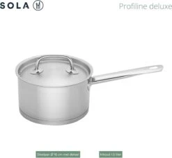 Sola Steelpan Profiline Deluxe - Ø 16 Cm - Zilver - RVS - Sandwichbodem -Thuiskeuken 1200x1108 2
