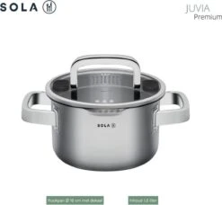Sola Pannenset Juvia - 4 Delig - Ø 16,16,18,20 Cm - Zilver - RVS - Sandwichbodem -Thuiskeuken 1200x1110 2