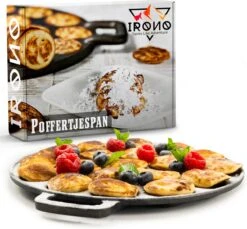 IRONO Poffertjespan Set - Incl. Doseerfles, Kwast En Vork - Poffertjespan Inductie En Electrisch - Poffertjesmaker 19 Poffertjes - Poffertjes Maken - Spuitfles - Cadeau Voor Mannen En Vrouwen -Thuiskeuken 1200x1113 3