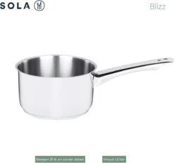 Sola Pannenset Blizz - 4 Delig - Ø Cm - Zilver - RVS - Sandwichbodem 25 Sola Pannenset Blizz - 4 Delig - Ø Cm - Zilver - RVS - Sandwichbodem -Thuiskeuken 1200x1129