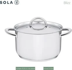 Sola Pannenset Blizz - 4 Delig - Ø Cm - Zilver - RVS - Sandwichbodem 23 Sola Pannenset Blizz - 4 Delig - Ø Cm - Zilver - RVS - Sandwichbodem -Thuiskeuken 1200x1160