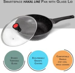 Marble Coating Wokpan Inductie - Met Glazen Deksel - Zwart - 30 Cm 15 Marble Coating Wokpan Inductie - Met Glazen Deksel - Zwart - 30 Cm -Thuiskeuken 1200x1169 2