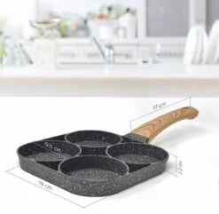 Professionele Koekenpan - Inductie - Voor Eieren / Pannekoeken / Hamburgers - Bakpan - Pan Voor 4 Eieren - Crepe Maker - Pannenkoekenmaker - Braadpan - Anti Aanbaklaag -Thuiskeuken 1200x1170 1