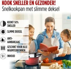Rosmarino - Snelkookpan Met Glazen Deksel - Zwart - Ø24cm - 5 Liter - 100% PFAS & PFOA Vrij - Aluminium - Pressure Cooker - Non-stick Minerale Coating - Ergonomische Handgrepen - Geschikt Voor Alle Warmtebronnen -Thuiskeuken 1200x1170 7