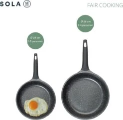 Sola Koekenpan Fair Cooking - Ø 28 Cm - Zwart/wit - Aluminium - Antiaanbaklaag 20 Sola Koekenpan Fair Cooking - Ø 28 Cm - Zwart/wit - Aluminium - Antiaanbaklaag -Thuiskeuken 1200x1171 2