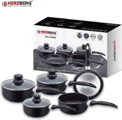Herzberg HG-5003BK: 8 Pieces Marble Cookware Set - Black 10 Herzberg HG-5003BK: 8 Pieces Marble Cookware Set - Black -Thuiskeuken 1200x1175 2