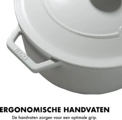 MOA Gietijzeren Braadpan - Inhoud 7,2 Liter - 30CM - Rond - Alle Warmtebronnen - Ook Voor Inductie - Gewicht 7,3 Kg - Wit - C30W -Thuiskeuken 1200x1181 14