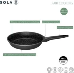 Sola - Fair Cooking Zwart/wit Greblon Anti Aanbaklaag -Thuiskeuken 1200x1184