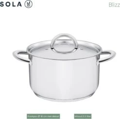 Sola Pannenset Blizz - 4 Delig - Ø Cm - Zilver - RVS - Sandwichbodem 28 Sola Pannenset Blizz - 4 Delig - Ø Cm - Zilver - RVS - Sandwichbodem -Thuiskeuken 1200x1187 1