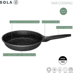 Sola Koekenpan Fair Cooking - Ø 28 Cm - Zwart/wit - Aluminium - Antiaanbaklaag 19 Sola Koekenpan Fair Cooking - Ø 28 Cm - Zwart/wit - Aluminium - Antiaanbaklaag -Thuiskeuken 1200x1189 1