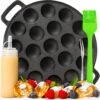 IRONO Poffertjespan Set - Incl. Doseerfles, Kwast En Vork - Poffertjespan Inductie En Electrisch - Poffertjesmaker 19 Poffertjes - Poffertjes Maken - Spuitfles - Cadeau Voor Mannen En Vrouwen -Thuiskeuken 1200x1191 3