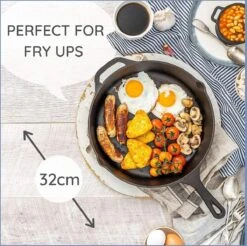 Nuovva Cast Iron Skillet / Gietijzeren Pan - 32cm 10 Nuovva Cast Iron Skillet / Gietijzeren Pan - 32cm -Thuiskeuken 1200x1193 3