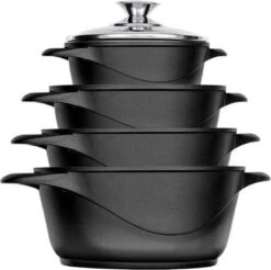 Smile 10 Delige Pannenset - Antiaanbaklaag - Vaatwasser Bestendig - Zwart -Thuiskeuken 1200x1195 7
