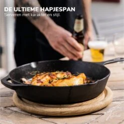 Gietijzeren Pan - Skillet - Koekenpan - BBQ - Koekenpan Inductie - ø32cm - 3.1 KG - Geschikt Voor Alle Warmtebronnen - Inclusief Gratis E-Book -Thuiskeuken 1200x1198 10