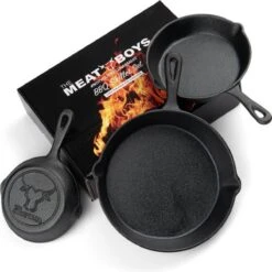 Gietijzeren Pannenset - Cast Iron Skillets - BBQ Skilletset -Thuiskeuken 1200x1198