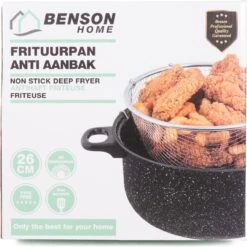 Benson Frituurpan Met Korf - Ø 26 Cm - Carbonstaal Met Marmer Coating -Thuiskeuken 1200x1199 20