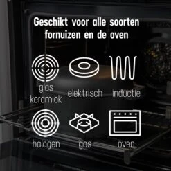 Daumonet Ducasse Gietijzeren Double Use Braadpan - Combi Sudderpan Zwart - 2-in-1 Bak- En Braadpan - PFAS & PFOA Vrij - Rond - Ø 26 Cm - 4,4 Liter - Emaille - Alle Warmtebronnen - Elektrisch - Gas - Halogeen - Inductie - Keramisch -Thuiskeuken 1200x1199 26