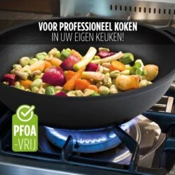 Rosmarino Black Line - Wokpan - Ø30cm - 100% PFAS & PFOA Vrij - Gegoten Aluminium - Non-stick Minerale Coating - Ergonomische Handgreep - Geschikt Voor Alle Warmtebronnen & Vaatwasser -Thuiskeuken 1200x1200 1030