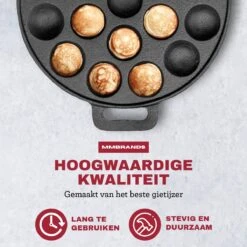 MM Brands Poffertjespan - Poffertjesmaker - Inductie / Oven / BBQ - Inclusief Handvat, Borstel En Vorken 12 MM Brands Poffertjespan - Poffertjesmaker - Inductie / Oven / BBQ - Inclusief Handvat, Borstel En Vorken -Thuiskeuken 1200x1200 1061