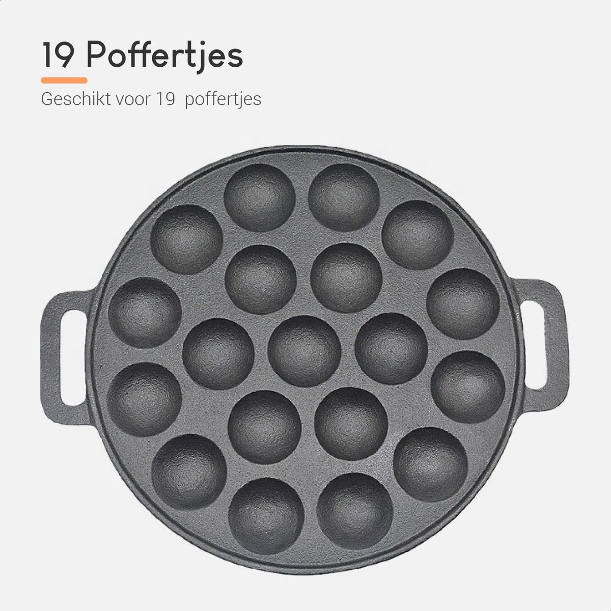 Ocina Poffertjespan– 19 Poffertjes – Poffertjesmaker – Poffertjespan Inductie – Poffertjespan Electrisch – Gietijzeren Pan – Inclusief Warmtebestendige Handvaten– Gratis Receptenboek 7 Ocina Poffertjespan– 19 Poffertjes – Poffertjesmaker – Poffertjespan Inductie – Poffertjespan Electrisch – Gietijzeren Pan – Inclusief Warmtebestendige Handvaten– Gratis Receptenboek - Afbeelding 5