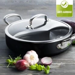 GreenPan Barcelona Infinity Pro Hapjespan Met Deksel 30cm - Zwart - Inductie - PFAS-vrij -Thuiskeuken 1200x1200 1276