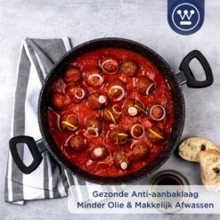 Westinghouse Hapjespan Inductie - Ø 28 Cm - Zwart Marmer - Met Deksel -Thuiskeuken 1200x1200 1303