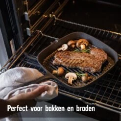 Daumonet Auguste Noir Gietijzeren Grillpan - Steakpan Zwart - PFAS & PFOA Vrij - Vierkant Met Schenktuit - 23,5 Cm - 2 Liter - Emaille - Alle Warmtebronnen - Elektrisch - Gas - Halogeen - Inductie - Keramisch 15 Daumonet Auguste Noir Gietijzeren Grillpan - Steakpan Zwart - PFAS & PFOA Vrij - Vierkant Met Schenktuit - 23,5 Cm - 2 Liter - Emaille - Alle Warmtebronnen - Elektrisch - Gas - Halogeen - Inductie - Keramisch -Thuiskeuken 1200x1200 1377