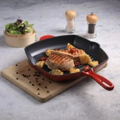 Cdealsz® Grillpan Gietijzer - Inductie - Rood - 28 Cm -Thuiskeuken 1200x1200 1421