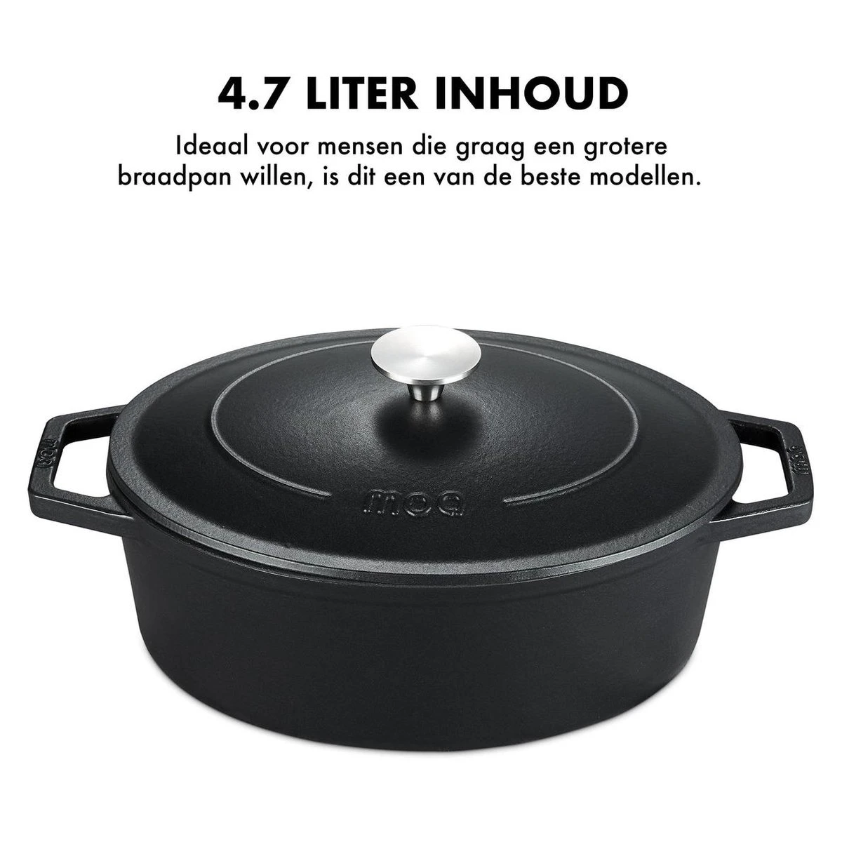 MOA Gietijzeren Braadpan - Inhoud 4,7 Liter - 29CM - Ovaal - Alle Warmtebronnen - Ook Voor Inductie - Gewicht 5,7 Kg - Zwart - C29B 4 MOA Gietijzeren Braadpan - Inhoud 4,7 Liter - 29CM - Ovaal - Alle Warmtebronnen - Ook Voor Inductie - Gewicht 5,7 Kg - Zwart - C29B - Afbeelding 2